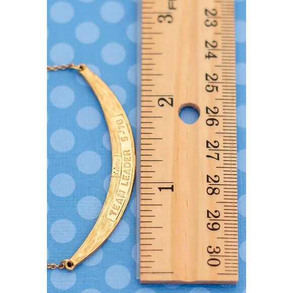 Vintage Minimalist "Team Leader 5 - '78"  Gold Tone Necklace by Avon 17 Inches - - Picture 3 of 3